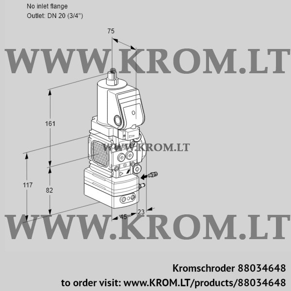 Kromschroder VAG 1T-/20N/NQGRAK, 88034648 air/gas ratio control, 88034648