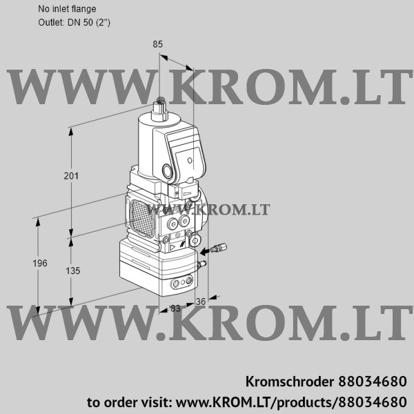 Kromschroder VAG 3-/50R/NWGRAE, 88034680 air/gas ratio control, 88034680