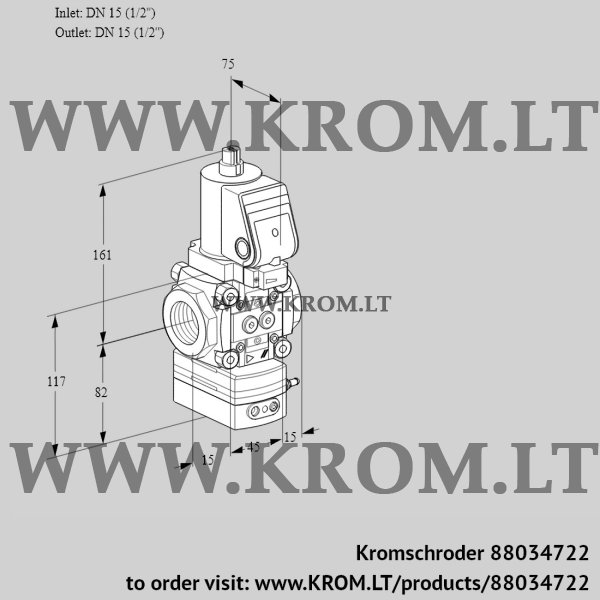 Kromschroder VAG 1T15N/NQSRBN, 88034722 air/gas ratio control, 88034722