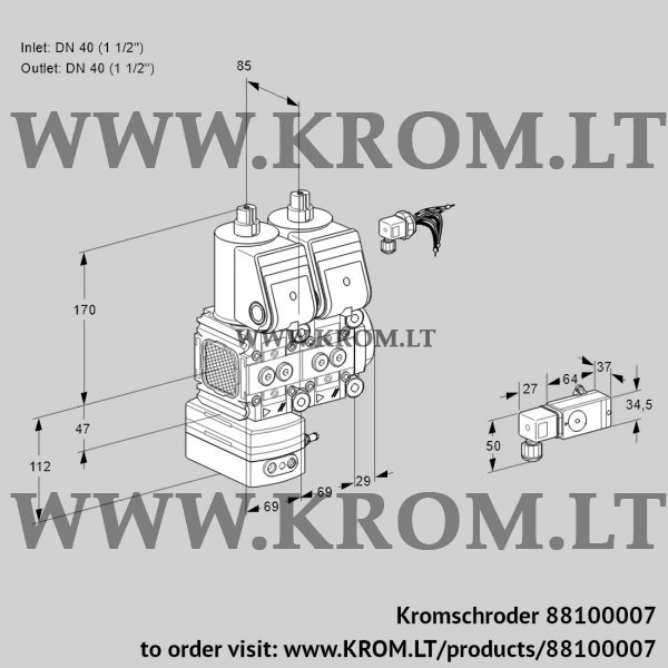 Kromschroder VCG 2E40R/40R05FGENWR/2--3/PPPP, 88100007 air/gas ratio control, 88100007