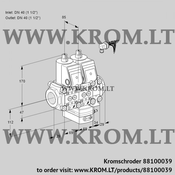 Kromschroder VCG 2E40R/40R05NGEVWR/PPPP/PPPP, 88100039 air/gas ratio control, 88100039