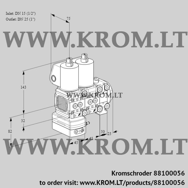 Kromschroder VCD 1T15N/25N05FD-100NVQL/PPPP/PPPP, 88100056 pressure regulator, 88100056