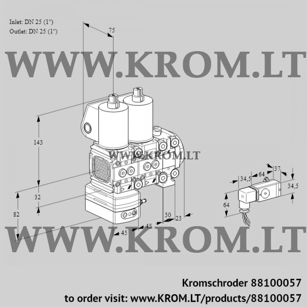Kromschroder VCD 1T25N/25N05FD-100NVQL/PPPP/2--3, 88100057 pressure regulator, 88100057