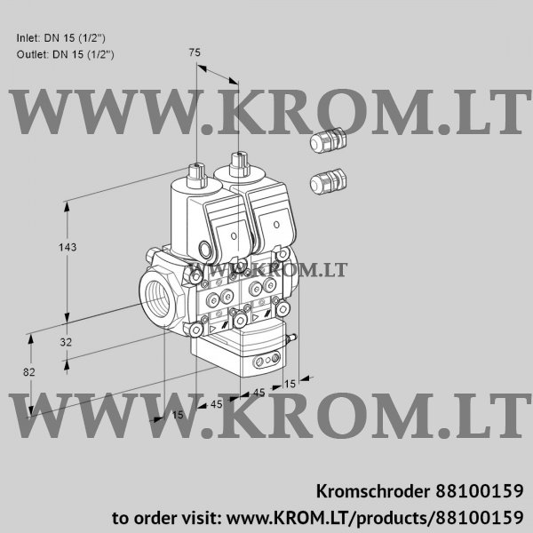 Kromschroder VCG 1E15R/15R05NGEQR3/PPPP/PPPP, 88100159 air/gas ratio control, 88100159