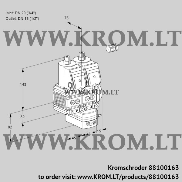 Kromschroder VCG 1E20R/15R05FNGEWR/PPPP/PPPP, 88100163 air/gas ratio control, 88100163