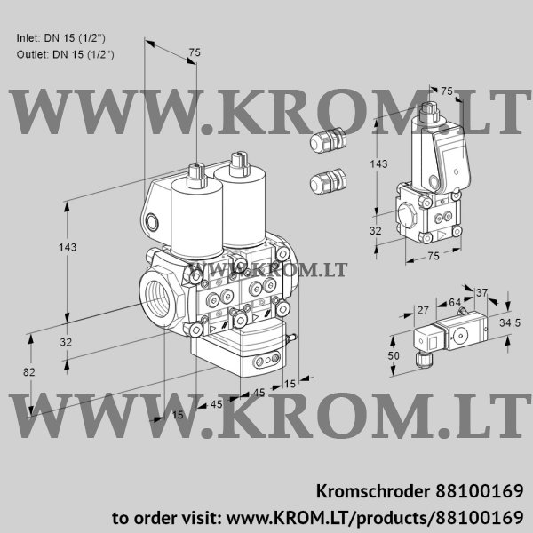 Kromschroder VCG 1E15R/15R05NGEQL3/PPBS/2-PP, 88100169 air/gas ratio control, 88100169