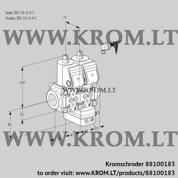 Kromschroder VCD 1E20R/20R05ND-100WR/PPPP/PPPP, 88100183 pressure regulator, 88100183