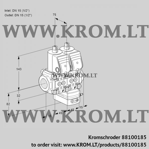 Kromschroder VCD 1T15N/15N05ND-100QR/PPPP/PPPP, 88100185 pressure regulator, 88100185