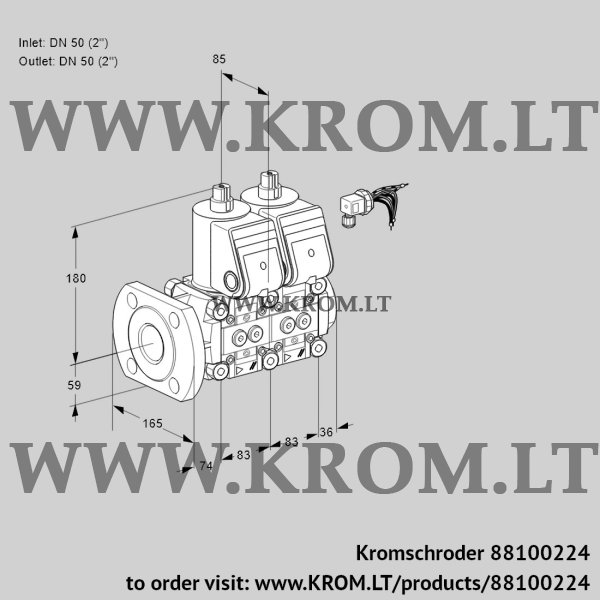 Kromschroder VCS 3E50F/50R05NNWR/PPPP/PPPP, 88100224 double solenoid valve, 88100224