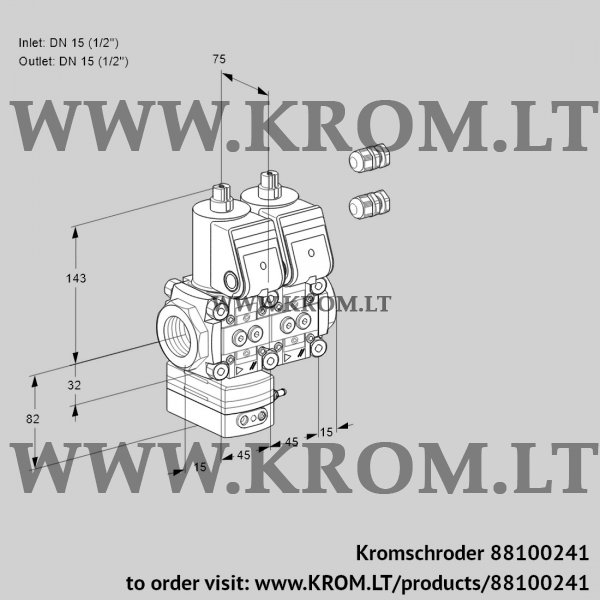 Kromschroder VCD 1E15R/15R05D-100NWR3/PPPP/PPPP, 88100241 pressure regulator, 88100241