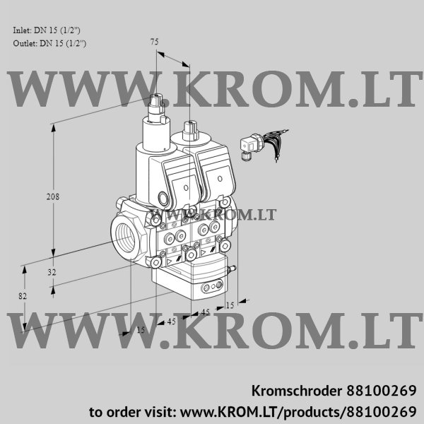 Kromschroder VCD 1E15R/15R05LD-50WR/PPPP/PPPP, 88100269 pressure regulator, 88100269