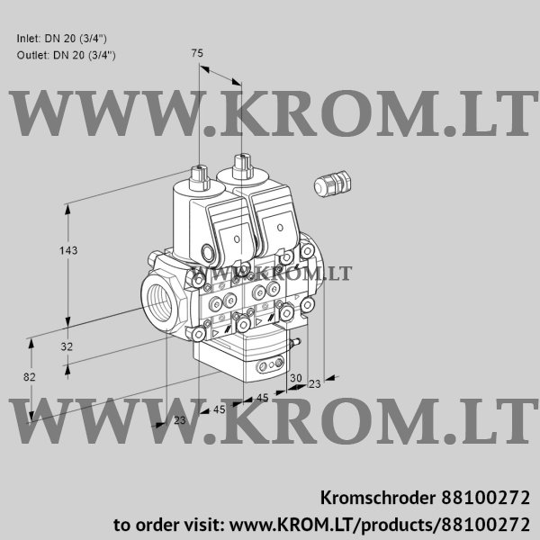 Kromschroder VCH 1E20R/20R05NHEVWR/PPPP/PPPP, 88100272 flow rate regulator, 88100272