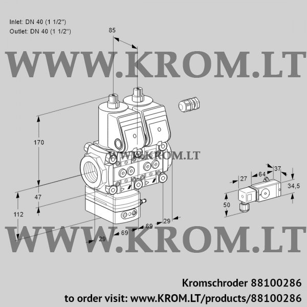 Kromschroder VCG 2E40R/40R05GENKR/2-PP/PPPP, 88100286 air/gas ratio control, 88100286
