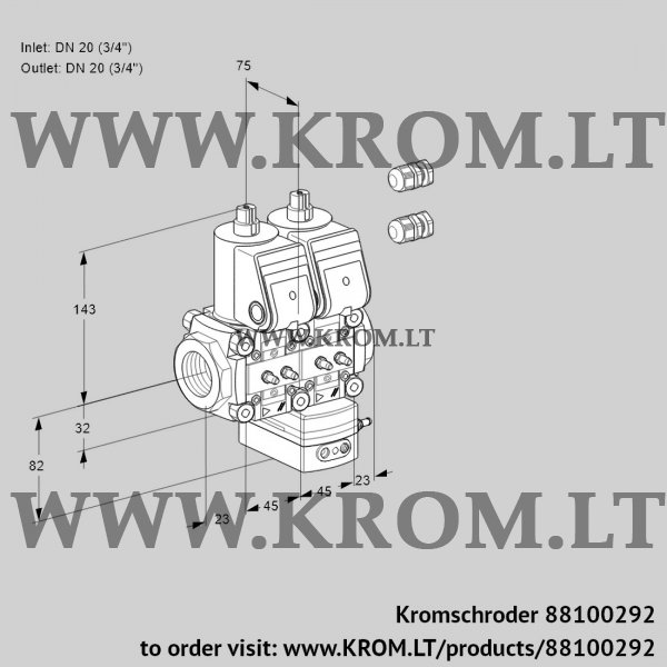 Kromschroder VCG 1E20R/20R05NGEWR3/MMMM/MMMM, 88100292 air/gas ratio control, 88100292