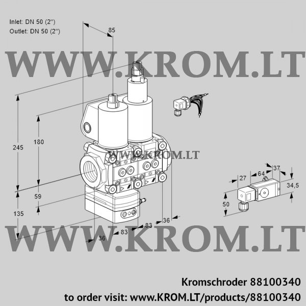 Kromschroder VCV 3E50R/50R05VKLWL/PPPP/2-PP, 88100340 air/gas ratio control, 88100340