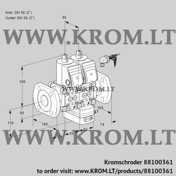 Kromschroder VCG 3E50F/50F05NGEWR/PPPP/PPPP, 88100361 air/gas ratio control, 88100361