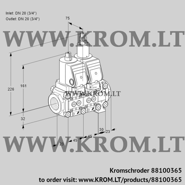 Kromschroder VCS 1T20N/20N05NLVQSR/PPPP/PPPP, 88100365 double solenoid valve, 88100365