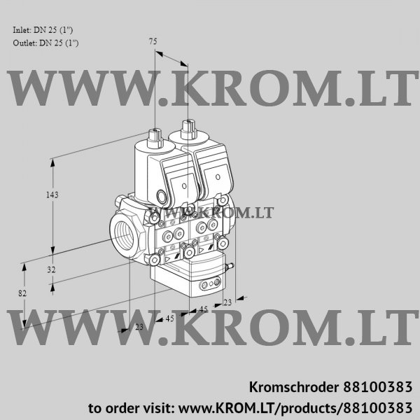 Kromschroder VCV 1E25R/25R05NVKWR/PPPP/PPPP, 88100383 air/gas ratio control, 88100383