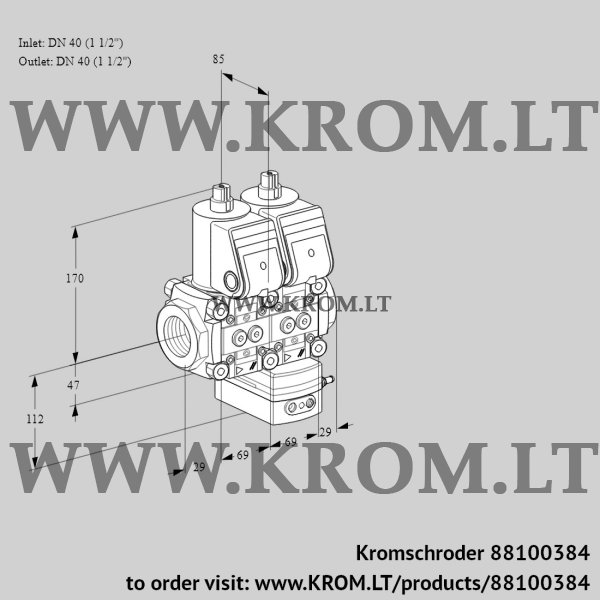 Kromschroder VCV 2E40R/40R05NVKWR/PPPP/PPPP, 88100384 air/gas ratio control, 88100384