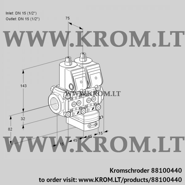 Kromschroder VCD 1T15N/15N05ND-100QR/PPPP/PPPP, 88100440 pressure regulator, 88100440