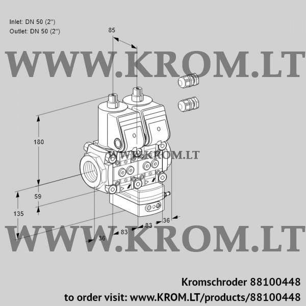 Kromschroder VCG 3E50R/50R05NGNWR3/PPPP/PPPP, 88100448 air/gas ratio control, 88100448