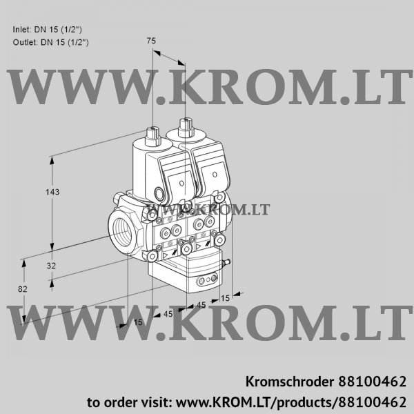 Kromschroder VCD 1E15R/15R05ND-100QR/PPPP/PPPP, 88100462 pressure regulator, 88100462