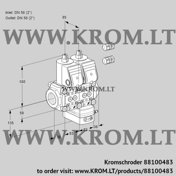 Kromschroder VCG 3E50R/50R05NGEQR3/PPPP/PPPP, 88100483 air/gas ratio control, 88100483