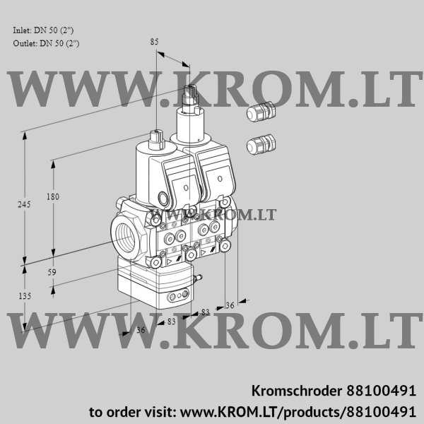 Kromschroder VCD 3E50R/50R05D-25LQR3/PPPP/PPPP, 88100491 pressure regulator, 88100491