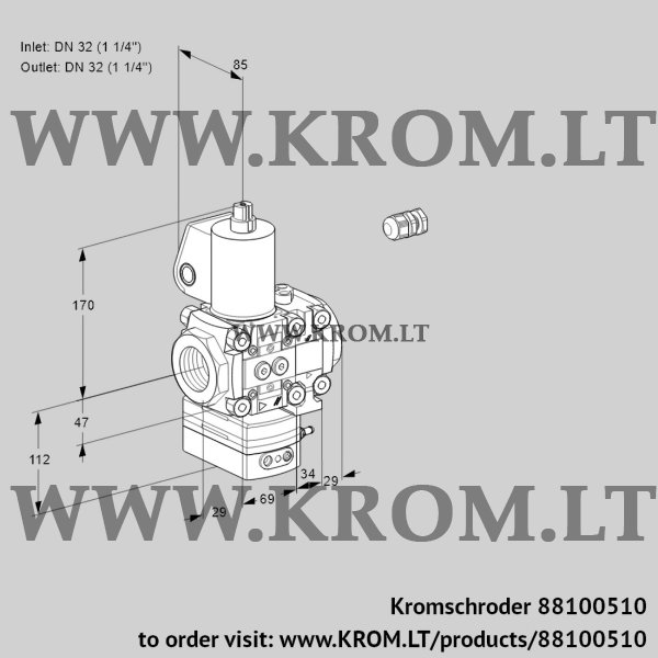 Kromschroder VAG 2E32R/32R05GEVWL/PP/PP, 88100510 air/gas ratio control, 88100510