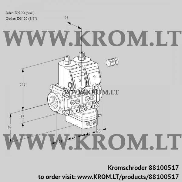 Kromschroder VCG 1E20R/20R05NGEQR/PPPP/PPPP, 88100517 air/gas ratio control, 88100517