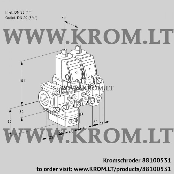 Kromschroder VCD 1T25N/20N05F1D-50NVQSR/PPPP/PPPP, 88100531 pressure regulator, 88100531