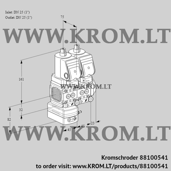 Kromschroder VCD 1T25N/25N05FD-100NQGR/PPPP/PPPP, 88100541 pressure regulator, 88100541