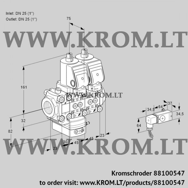 Kromschroder VCD 1T25N/25N05F4D-100NQGR/PP3-/PPPP, 88100547 pressure regulator, 88100547