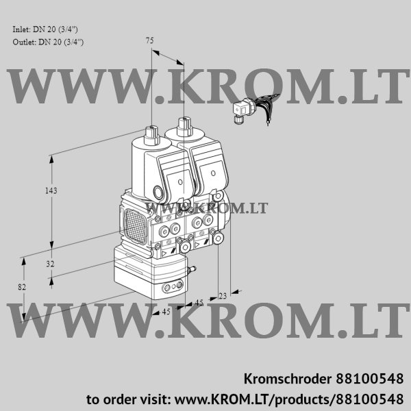 Kromschroder VCG 1E20R/20R05FGNNWR/PPPP/PPPP, 88100548 air/gas ratio control, 88100548