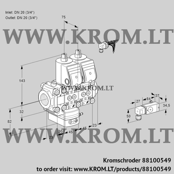 Kromschroder VCG 1E20R/20R05F2GNNWR/PP-1/PPPP, 88100549 air/gas ratio control, 88100549