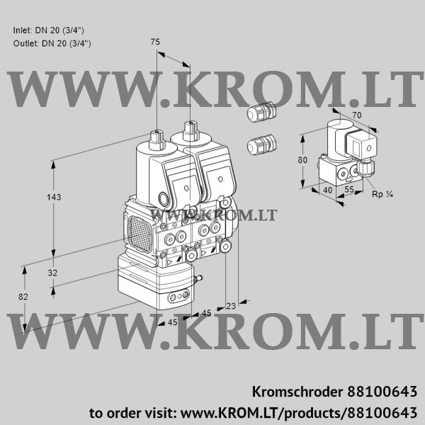 Kromschroder VCD 1E20R/20R05FD-50NQR3/PPPP/PPZY, 88100643 pressure regulator, 88100643