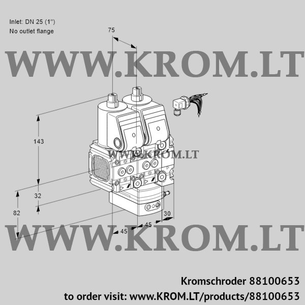 Kromschroder VCD 1E25R/--05FND-25VWR/PPPP/PPPP, 88100653 pressure regulator, 88100653