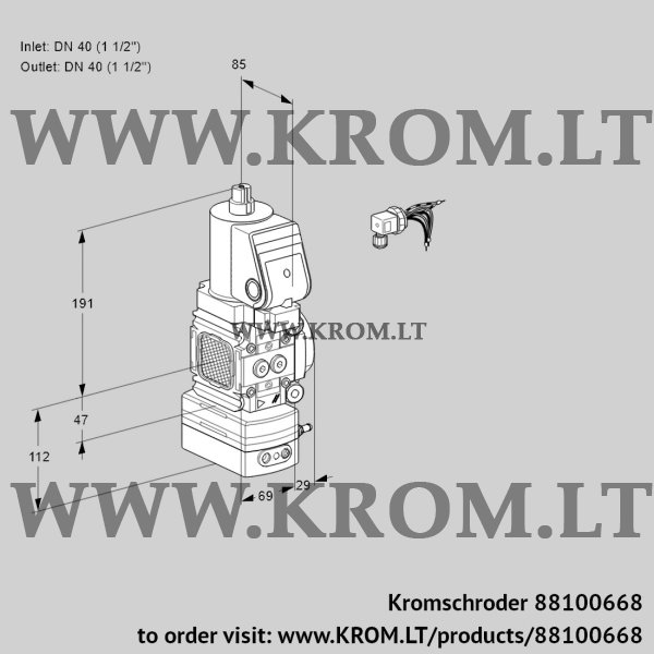 Kromschroder VAD 2E40R/40R05FD-50WSR/PP/PP, 88100668 pressure regulator, 88100668