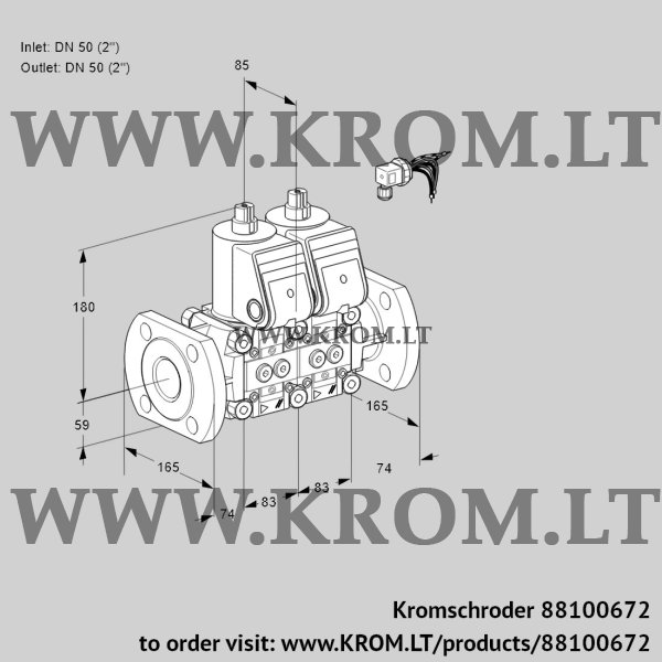 Kromschroder VCS 3E50F/50F05NNWR/PPPP/PPPP, 88100672 double solenoid valve, 88100672