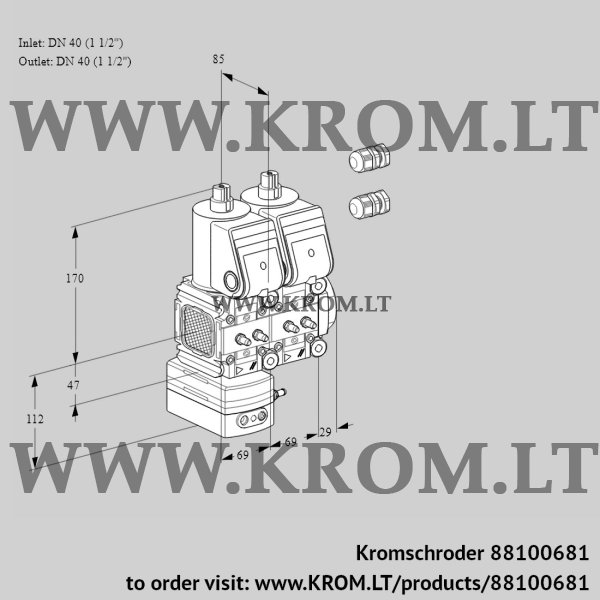 Kromschroder VCD 2E40R/40R05FD-100NWR3/MMMM/PPPP, 88100681 pressure regulator, 88100681