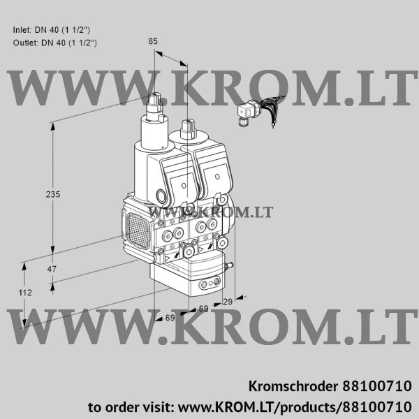 Kromschroder VCD 2E40R/40R05FLD-25WR/PPPP/PPPP, 88100710 pressure regulator, 88100710