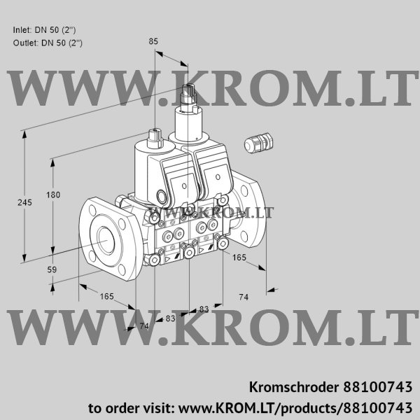 Kromschroder VCS 3E50F/50F05NLWR/PPPP/PPPP, 88100743 double solenoid valve, 88100743