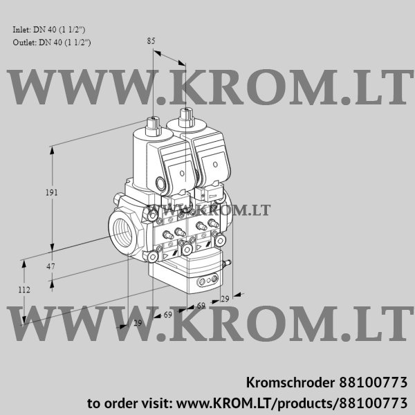 Kromschroder VCG 2T40N/40N05NGAQGR/MMMM/PPPP, 88100773 air/gas ratio control, 88100773