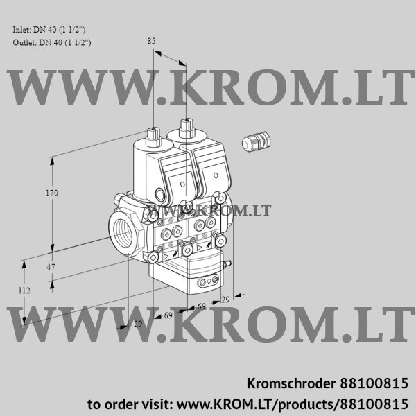 Kromschroder VCG 2E40R/40R05NGEWR/PPPP/PPPP, 88100815 air/gas ratio control, 88100815