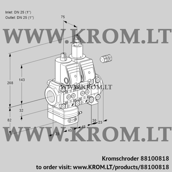 Kromschroder VCD 1E25R/25R05D-100LVWR/PPPP/PPPP, 88100818 pressure regulator, 88100818