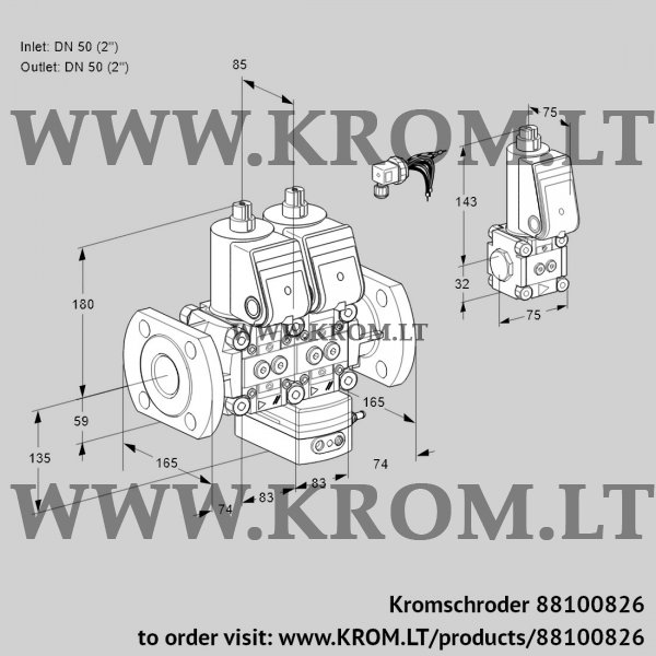 Kromschroder VCG 3E50F/50F05NGEWR/PPPP/PPZS, 88100826 air/gas ratio control, 88100826