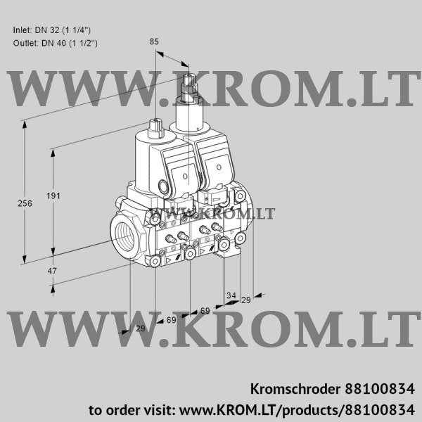 Kromschroder VCS 2T32N/40N05NLVQSR/MMMM/PPPP, 88100834 double solenoid valve, 88100834