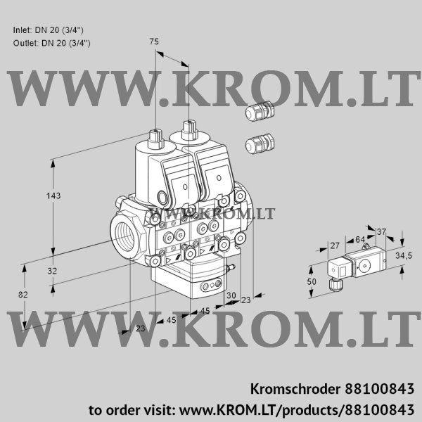 Kromschroder VCG 1E20R/20R05NGEVWR3/PPPP/-3PP, 88100843 air/gas ratio control, 88100843