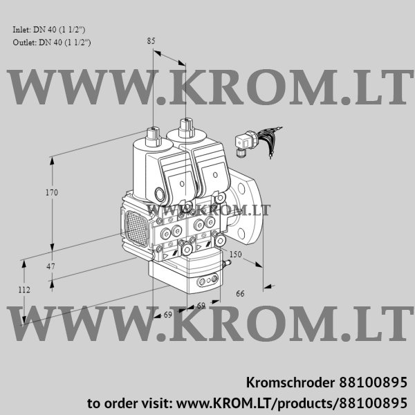 Kromschroder VCV 2E40F/40F05FNVKWR/PPPP/PPPP, 88100895 air/gas ratio control, 88100895