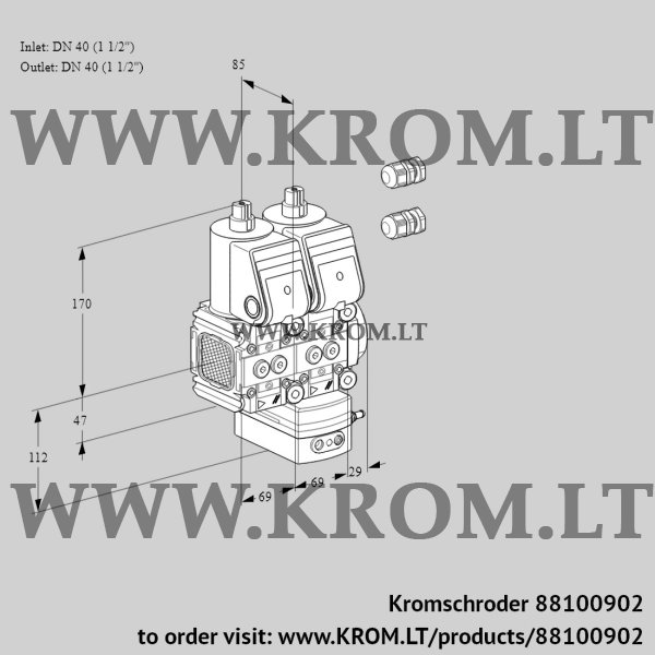 Kromschroder VCG 2E40R/40R05FNGNKR3/PPPP/PPPP, 88100902 air/gas ratio control, 88100902